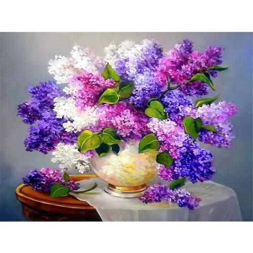 Flower Printed Water-Soluble Canvas 11CT Cross Stitch Embroidery Patterns DMC Threads Needlework Handiwork Sewing Counted