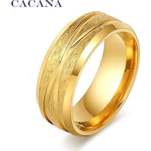 CACANA Stainless Steel Rings For Women Cross Lines Fashion Jewelry Wholesale NO.R32