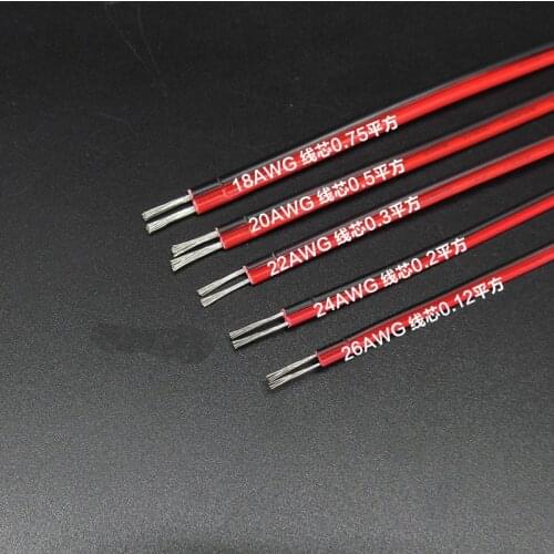 1 Meter Red Black 2Pin PVC Cable Electrico Copper Rubber LED Wire Insulated Extend Cord Car Audio Cable Speaker Wire Cable