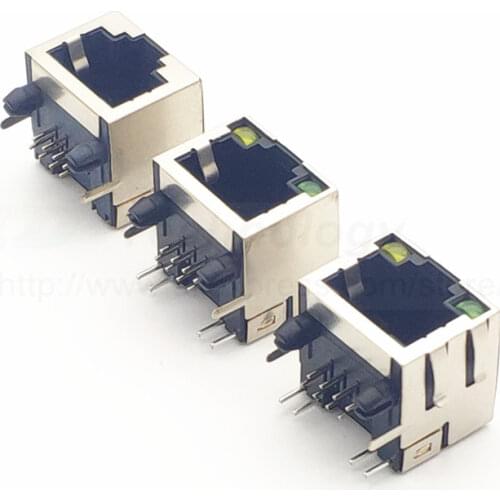 10PCS/LOT RJ45 Metal 8 Pin Female PCB Right Angle Board Jack Connector Network Ethernet 8P8C DIP