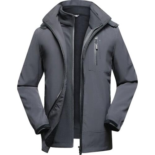 2 IN 1 Jacket Men Winter Jacket Thick Warm Two-piece Man Jacket Plus Size 8XL 7XL Waterproof Windproof Jacket For Men Parkas