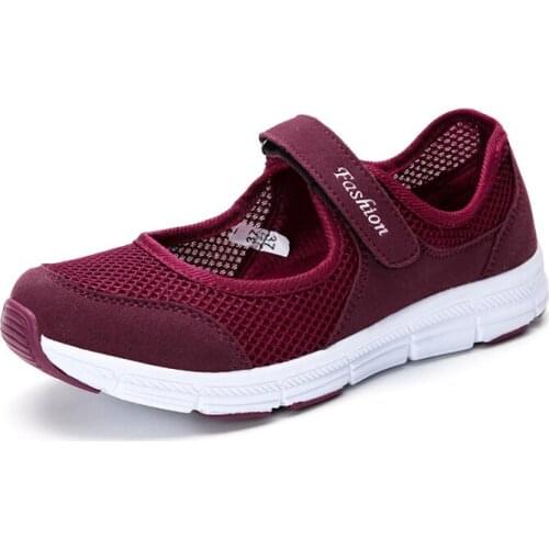 2020 Fashion Women Plus Size Mary Janes Shoes Casual For Female Footwear Round Toe Mesh Solid Shallow Fabric Comfortable Ladies