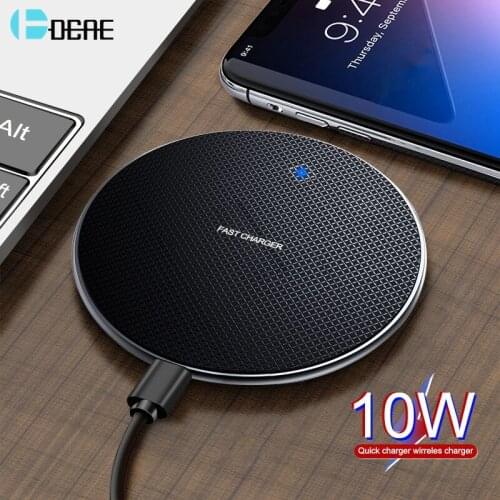 DCAE Qi Wireless Charger 10W For Samsung S20 S10 S9 S8 Plus Fast Charging Pad Dock For iPhone 11 X XS Max XR 8 Airpods Pro