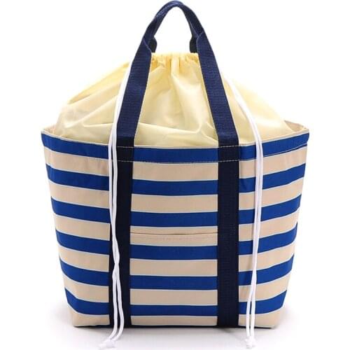 Large cooler bag thermal big lunch picnic cool bag ice pack insulated drawstring shop tote bag meal drinks wine insulation bag