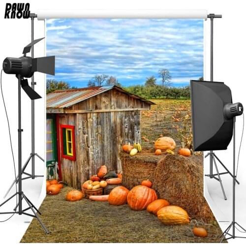 DAWNKNOW Thanksgiving Vinyl Photography Background For Children Pumpkin New Fabric Polyester Backdrop For Photo Studio HA179