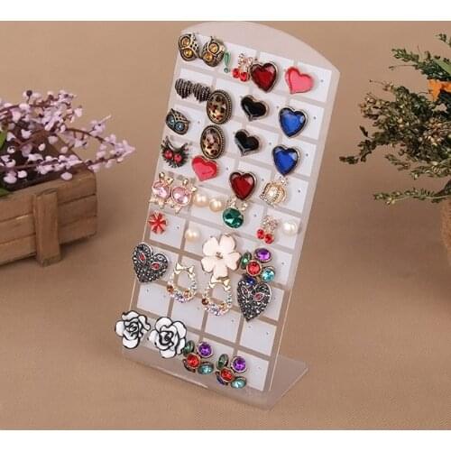 Jewelry Display Hot Fashion 36 Pairs Earrings Jewelry ShowCase Plastic Display Organizer Holder Xmas Gift LXH