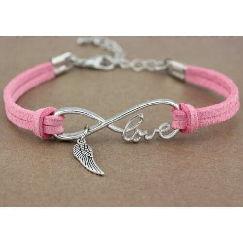 Baby Wings Feather Key Moon Star Infinity Love Charm Bracelets Women Men Girl Boy Unisex Jewelry Red Blue 20 Colors