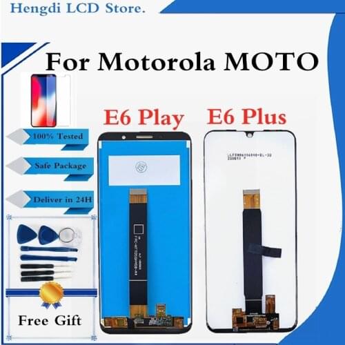 For Motorola Moto E6 LCD E6 Play E6 Plus Display Touch Screen Sensor Digiziter Assembly Replacement With Free Gift