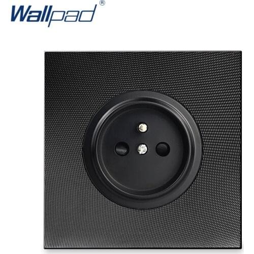 EU 2 Pin French Socket Wallpad Luxury Aluminum Metal Panel Electric Wall Power Socket Electrical Outlets For Home