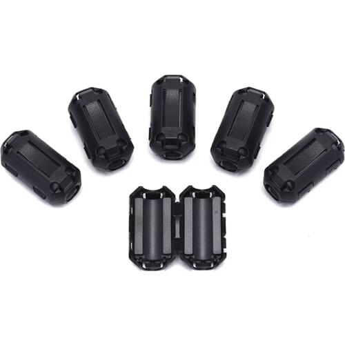 6Pcs/lot Clip On EMI RFI Noise Ferrite Core Filter For 7mm Cable N3