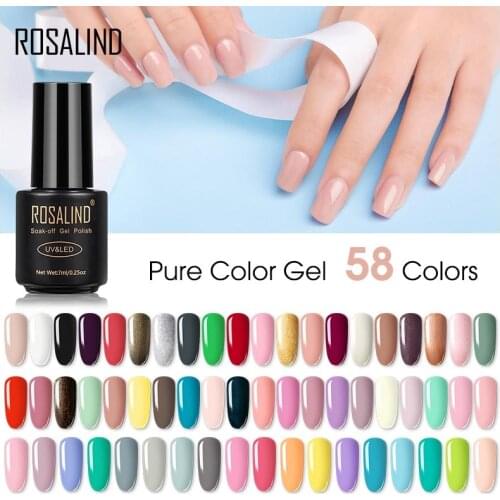 ROSALIND Gel Nail Polish Hybrid Varnishes All For Manicure Esmalte Semi Permanent Soak Off Nail Art Decoration Top Base 7ML