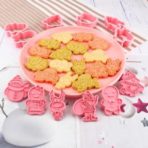 6 Pcs/Set DIY Cartoon Biscuit Mould Cookie Cutter 3D Christmas Halloween Unicorn Dinosaur Baking Mould Cookie Decorating Tools