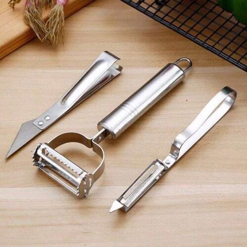 Creative Ultra Sharp Potato Peeler Set 3 in 1 Stainless Steel Swivel Blade