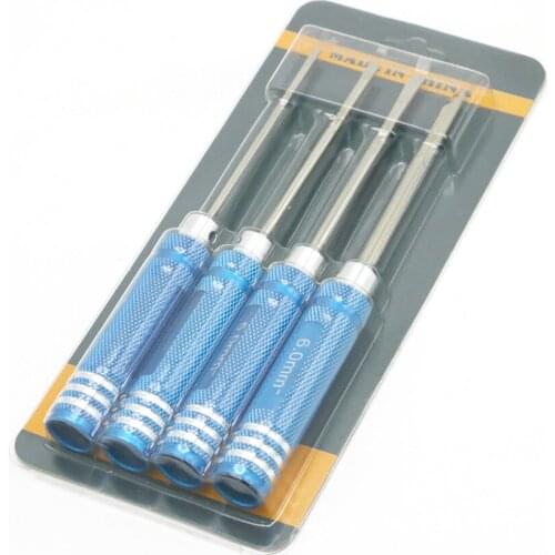 RC Tools 4 pcs hex screw driver set titanium plating hardened 3.0 4.0 5.0 6.0mm screwdriver For Rc helicopter Rc toys (1 set)