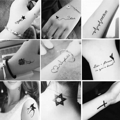 30 Sheet The Darkness Series Black Neck Temporary Tattoo Stickers Dark Wing Fake Tattos Body Art Waterproof Skull Tatoo Decals