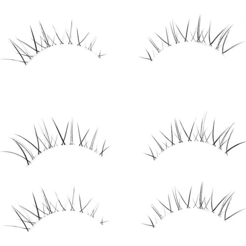 3Pair handmade false eyelashes Natural eyelashes with long false eyelashes Thick cross nude makeup Transparent soft stem eyelash