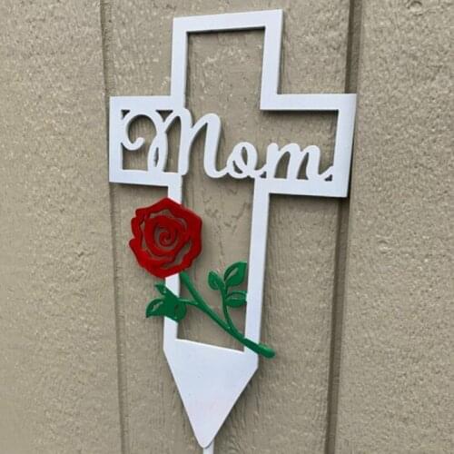 Newly Metal Cross Stake Hollow Outdoor Decoration Creative Relatives Cemetery Ornament Easy Installation