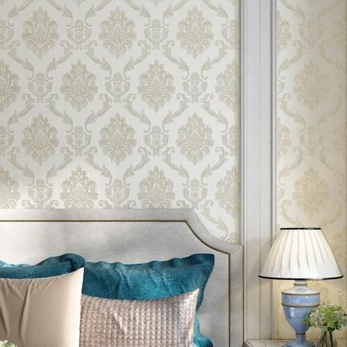 Good quality European non-woven wallpaper thickened 3D stereo warm bedroom living room background wall restaurant hotel project