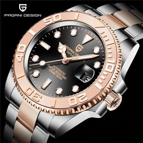 PAGANI DESIGN 40MM Luxury Mechanical Watches Automatic Japan NH35A Movement Sapphire Glass 100m Waterproof Mekaniska klockor