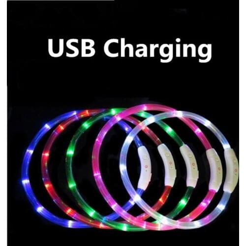 Pet USB Rechargeable LED Dog Collar Light Night Safety Flashing Pet Supplies Dogs Accessories For Small Dog LED Collar Large