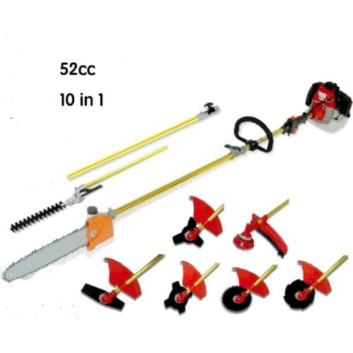 Professional 52CC 2-STROKES 10 in 1 Multi brush cutter grass trimmer lawn mower,tree pruner Whipper Snipper