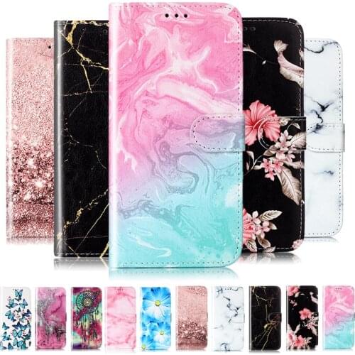 Book Case Luxury Marble Design for Xiaomi Redmi Note 8 Pro Phone Cover Shell Bags Flip Wallet Leather