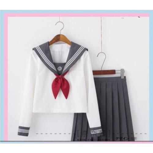 Striped Jk School Uniform Cute Girl Daily Sailor Suit Dress Jpanese Kawaii Exquisite Embroidery Bowknot Preppy Suit Top + Skirt
