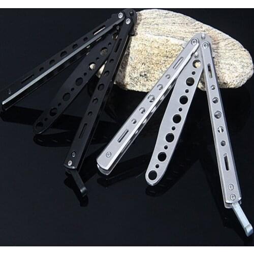Beginner Butterfly Knife Stainless Steel Butterfly Comb Practice Training Foldable Haircut Comb Shape Practice Comb Tool Kit