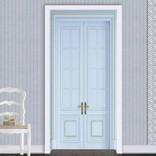 Modern Door Sticker 3D Stereo White Door Frame Wallpaper Creative Door Poster Living Room Bedroom Hotel Self-Adhesive 3D Sticker