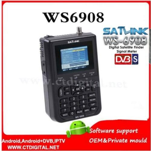 Satlink WS-6908 3.5 LCD DVB-S FTA Digital Satellite Signal ws 6908 satellite Finder Meterws- 6906 ws-6933