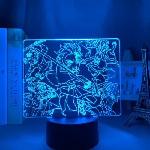 Anime Demon Slayer Kimetsu No Yaiba Led Night Light for Bedroom Decor Light Brithday Gift Manga Demon Slayer Room Desk 3d Lamp