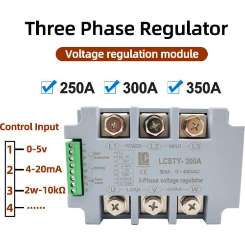Three phase 380V SCR power controller 300A scr power voltage regulator 4-20mA, 2-10V, 1-5V