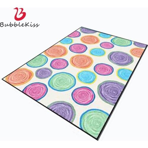 Bubble Kiss Morandi Style Thickened Area Rug for Living Room Color Abstract Cartoon Circle Pattern Bedside Carpet Kids Play Mat
