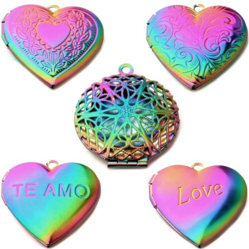 Stainless Steel Jewelry Accessories Heart Shaped Friend Photo Picture Frame Locket Pendant for Necklace Romantic Fashion Jewelry