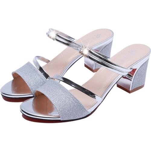 Women Fish Mouth Slipper High Heels Sandals Anti Skid Toes Party Shoes Flip Flops Sandals Womens Shoes