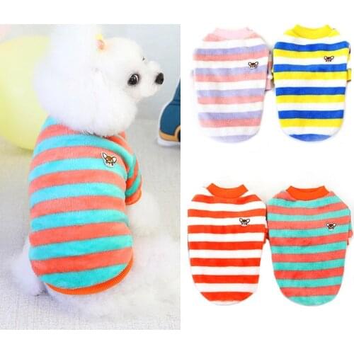 Pawstrip Fleece Dog Clothes Winter Dog Shirt Puppy Sweatshirt Clothing Warm Cat Clothes Yorkie Pomeranian Puppy Winter Clothing