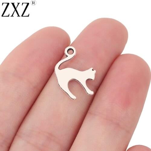 ZXZ 30pcs Tibetan Silver Cat Charm Pendants Beads 2 Sided for Bracelet Earring Necklace Jewelry Making Findings 19x14mm