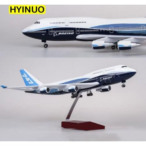 1/150 Scale 47CM Airline Boeing B747 Aircraft Plane International Airplane Model W Light and Wheel Diecast Plastic Resin Plane