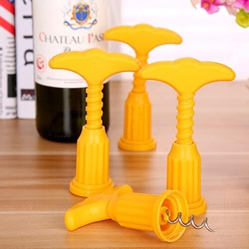 1PC Plastic Red Wine Opener Corkscrew Wine Bottle Opener Cork Puller Remover Champagne Opener Gadgets Bottle Opener