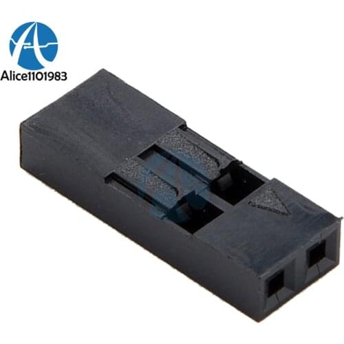 100Pcs 2.54mm 2P Pitch Dupont Jumper Wire Cable Housing Female Pin Connector 2Pin Diy Kit Black