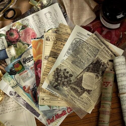 20pcs Romantic flower Travel Material Paper Junk Journal Planner Scrapbooking Vintage Decorative DIY Craft Background Paper