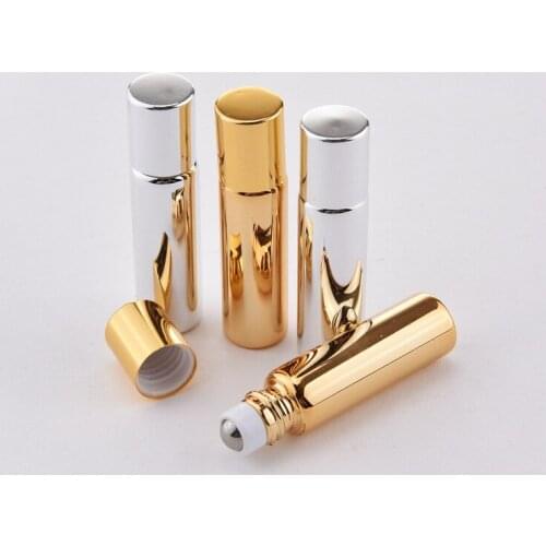 200/lot Empty 5ML glass perfume container with silver gold atomizers aluninum caps 5cc fragrance sprayer bottle lin3974