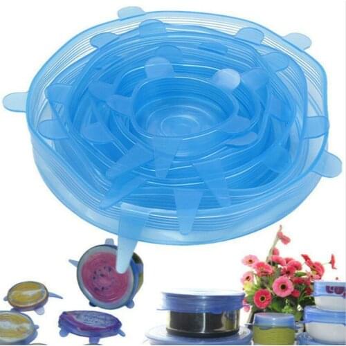 6pcs silicon stretch Silicone food wrap bowl pot lid silicone cover pan cooking Kitchen accessories tool kit