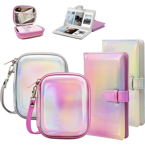 96 Pockets Album + Carrying Shockproof Case Bag For Fujifilm Instax Mini Link / Share SP-2 Printer, Mesh Pocket fit Instax Film