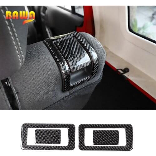 BAWA ABS Car Rear Seat Backrest Headrest Adjust Switch Decoration Stickers for Jeep Wrangler JK 2011-2017 Interior Mouldings