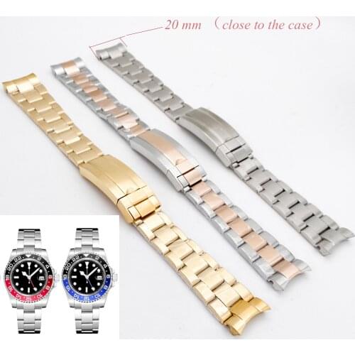 Applicable bandwidth 20 mm watch case accessories GMT strap sliding lock buckle solid stainless steel strip
