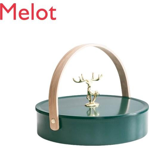 Home Living Room Creative Fruit Plate Grid with Cover Dried Fruit Box Candy Box Nordic Dried Fruit Plate Nut Snack Collection