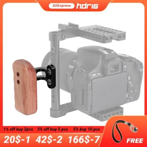 HDRiG Reversible Wooden Handle Grip Wood Hand Grip Medium Size With 1/4"-20 Screws(Left Side)