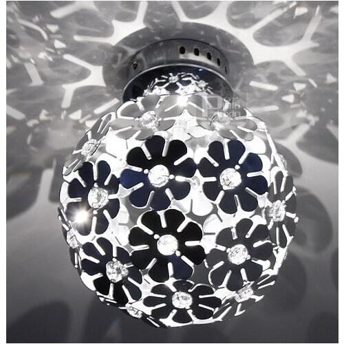7" Luxury Aluminum Flower Crystal Ceiling Lamp Free Shipping Romantic Bar Counter Night Club Hollway Balcony Ceiling Lamp