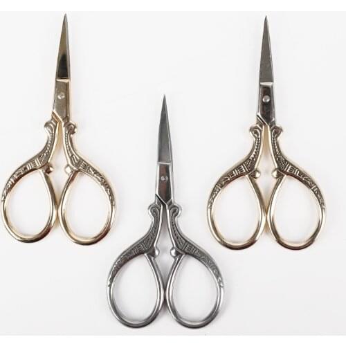 1pcs Exquisite Stainless Steel Antique Scissors European Retro Classic Craft Sewing Handicraft Scissor DIY Stitch Home Tool